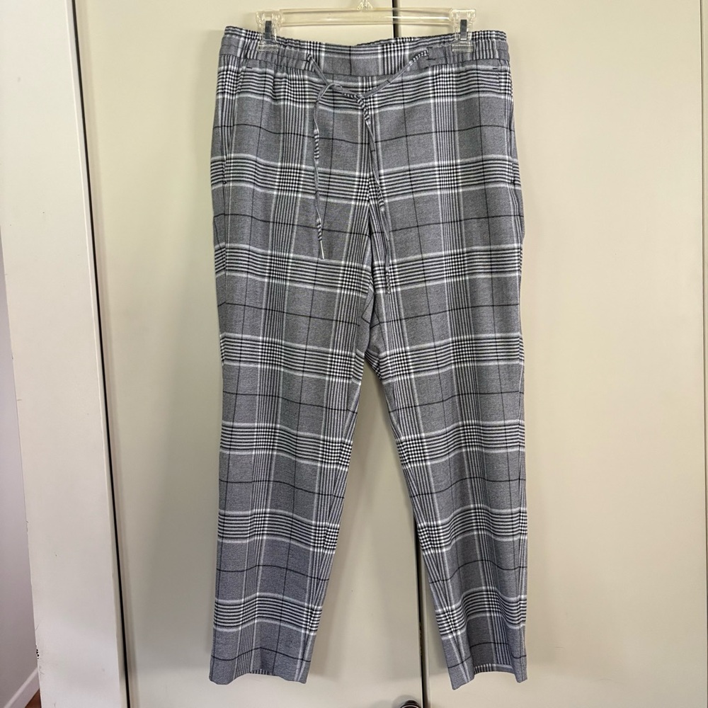 Banana Republic Gray Plaid Dress Pants Straight Leg size M